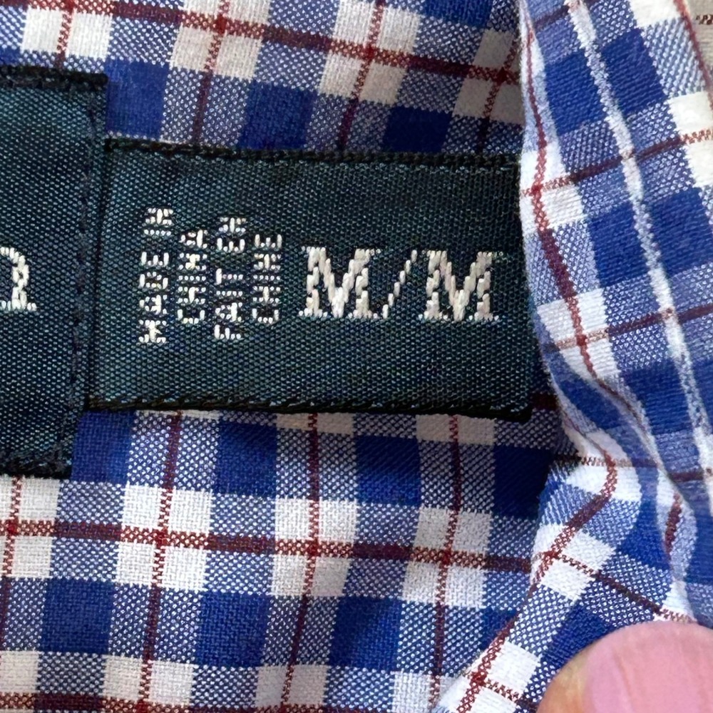 Polo Ralph Lauren Mens Classic Fit Gingham Short Sleeve Button Down Shirt Blue M - Picture 5 of 8